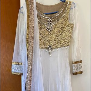 White/gold anarkali